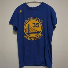 アディダス メンズ 半袖 Tシャツ ロゴプリント S 青 コットン スポーツ