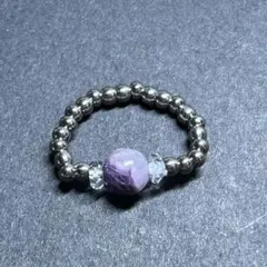 BR422 天然石 ビーズリング エンジェルシリカ ステンレスビーズ