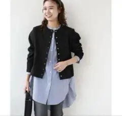 JOURNAL STANDARD relume黒スナップボタンカーディガン