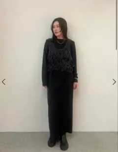 お値下げ【anuke】アンヌーク　Fringe Knit Bustier