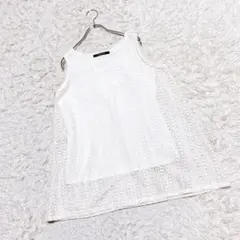 【ルノンキュール】 クロシェ編みノースリーブチュニック (F)レース