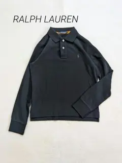 美品　ラルフローレン長袖ポロシャツ ブラック　M　グリーンロゴ　即日発送