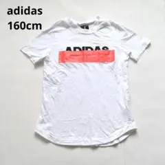 adidas　アディダス　Tシャツ 白　160 ADIDAS 赤ライン
