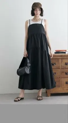 discoat ラウンドティアードキャミワンピース