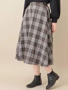 単色タータンチェックスカート（greenparks）