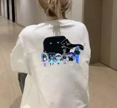 バックプリント 半袖Tシャツ ホワイト 鬼太郎