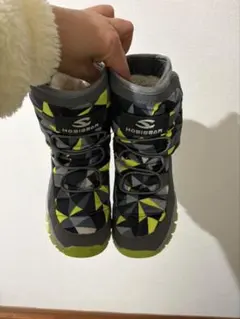 HOBIBEAR 幾何学模様ブーツ グレー/イエロー 21.5