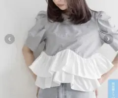 RANDA タフタフリルペプラムTシャツのサムネイル
