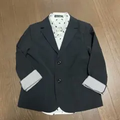 BeBeキッズ 黒 ジャケット・シャツセット120のサムネイル