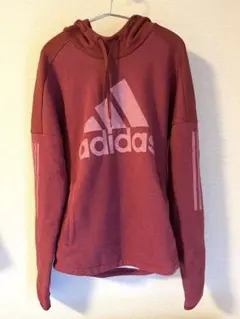 adidas アディダス パーカー 裏起毛 ワインレッド Mサイズ