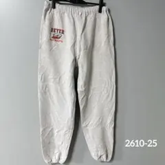 00s ラッセルアスレティック パンツ 裾リブ プリント XL 灰 綿