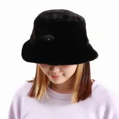 コンバース バケットハット 黒 ファー