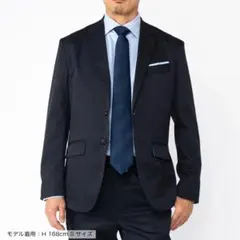 ネイビー シングルボタン ビジネスジャケット Sサイズ
