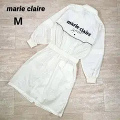 新品 マリクレール レインウェア ワンピース オフホワイト シワ加工 薄手 M