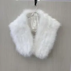 【IW8】着物ショール 羽毛ショール ホワイト系 専用箱付き 京都さがの苑