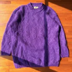 90s ESPRIT ケーブル編み ニット シャギー ゆるだぼ パープル