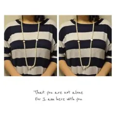 ロング淡水真珠ネクレス、 二個販売買得 花柄3個付き、個性あり