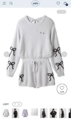 ジェラートピケ リボンフェザーロンパース 新品