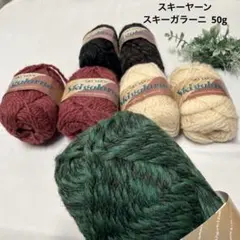 スキーヤーン毛糸　スキーガラーニ 毛100 50g 7玉　５色　クリスマス