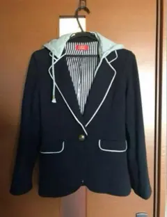 ブラック ジャケット キレイ系 カジュアル フード付き