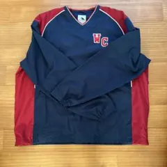 ネイビー/レッド 長袖ピステ