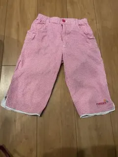 PERSON'S KIDS 赤白チェックハーフパンツ ギンガムチェック 130㎝