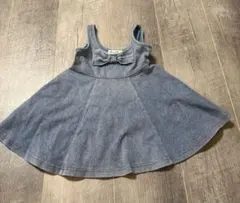 デニムリボン付きワンピース80cm