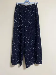 サマンサモスモス ブルー ドット柄 イージーパンツ