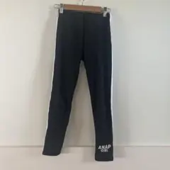 【used】ANAP GiRL 黒レギンス サイドストライプ/ Sサイズ/十分丈