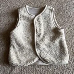 ボア素材 クリーム色 ノースリーブベスト