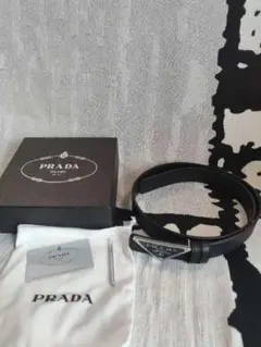 正規品 プラダ バックル チェーンベルト 喜平 ロゴ刻印 シルバー y2k