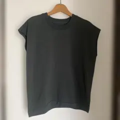 MUJI UVカット 強撚スリーブレスニットTシャツSサイズ