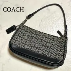 【訳あり】 コーチ ミニバッグ アクセサリーポーチ シグネチャー ブラック