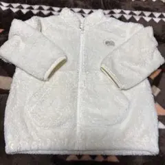 ユニクロ　白フリースジャケット 羊の刺繍90cm