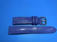 20mmのブルー・スティングレイレザー（エイ革）製時計バンド