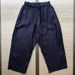 【美品】MITTAN 亜麻大麻サイドスリットパンツ 墨黒 サイズ2