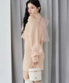 NICE CLAUP 2枚セットバックリボンニットワンピース