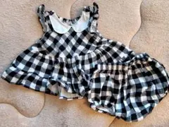 フリル付きチェック柄　セットアップ　サイズ70