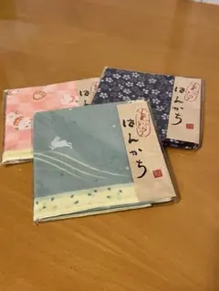 あぶらとりはんかち　3枚セット 和柄 うさぎ 桜 だるまのサムネイル