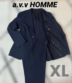 美品 a.v.v アーヴェヴェオム ネイビー スーツ 上下 フォーマル XL