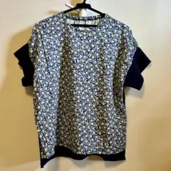 プリント布帛切替Tシャツ　花柄のサムネイル