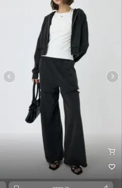 MOUSSY セットアップダークグレー フード付きパーカー Fのサムネイル