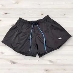 美品★プーマ ショートパンツ 黒 フレア リフレクター ランニング ウェア S