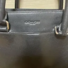 COACH ブラック レザービジネスバッグ