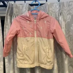 ミキハウス フード付きジャケット ピンク/クリーム　80サイズ