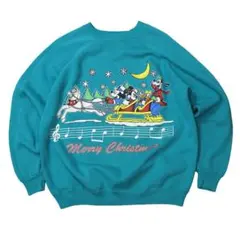 90s Disney クリスマス スウェット USA製 L グリーン