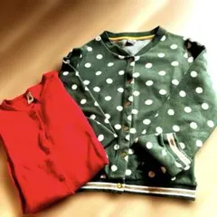 プチバトーのカーディガンブルゾン2枚セット120