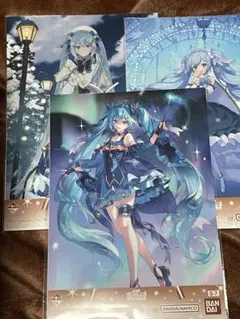 一番くじ オンライン 雪ミク S賞 雪ミクオールスターズクリアポスター