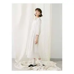 merry jenny ドットスカラップロングワンピース ドット柄