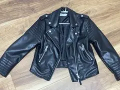 H&M ブラックレザージャケット US 6Y7Y